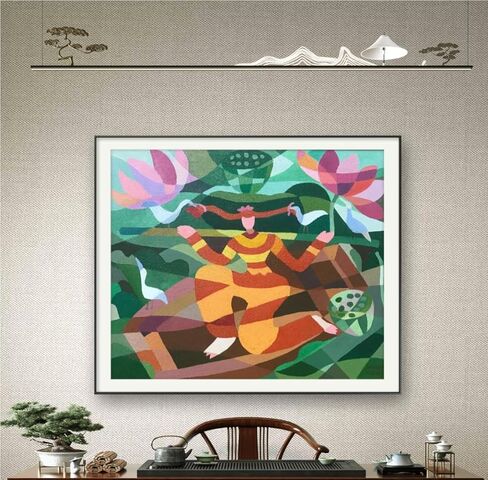Already sold, customizable. 'Lotus Pond Serenity' employs principles of color composition and plane composition, incorporating scenes with profound意境 (yìjìng, meaning/ambience) to infuse a romantic tone. It not only offers stories to listen to but also cr in Saudi Arabia