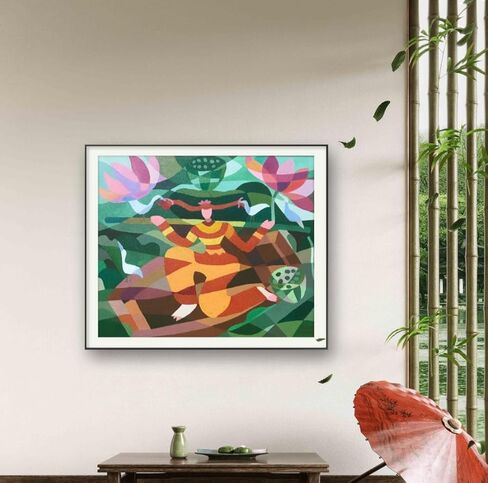 Already sold, customizable. 'Lotus Pond Serenity' employs principles of color composition and plane composition, incorporating scenes with profound意境 (yìjìng, meaning/ambience) to infuse a romantic tone. It not only offers stories to listen to but also cr in Saudi Arabia