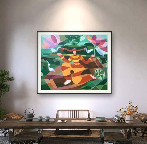 Already sold, customizable. 'Lotus Pond Serenity' employs principles of color composition and plane composition, incorporating scenes with profound意境 (yìjìng, meaning/ambience) to infuse a romantic tone. It not only offers stories to listen to but also cr in Saudi Arabia