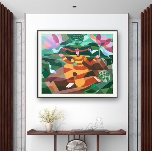 Already sold, customizable. 'Lotus Pond Serenity' employs principles of color composition and plane composition, incorporating scenes with profound意境 (yìjìng, meaning/ambience) to infuse a romantic tone. It not only offers stories to listen to but also cr in Saudi Arabia