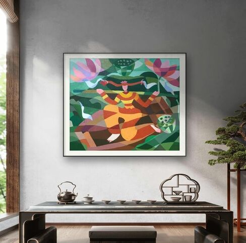 Already sold, customizable. 'Lotus Pond Serenity' employs principles of color composition and plane composition, incorporating scenes with profound意境 (yìjìng, meaning/ambience) to infuse a romantic tone. It not only offers stories to listen to but also cr in Saudi Arabia