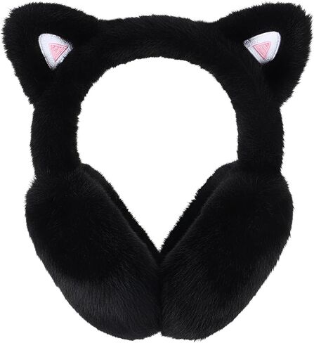 Berlune Winter Earmuffs Women Cute Animal Ear warmer Foldable Winter Earmuffs Fuzzy Faux Fur Warm Headband Ear Covers in Saudi Arabia