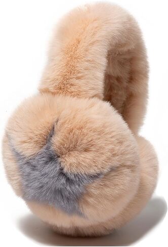 Fluffy Earmuffs for Women Chic Star Pattern Ear Covers 2025 Foldable Outdoor Ear Warmers Windproof Plush Headband in Saudi Arabia