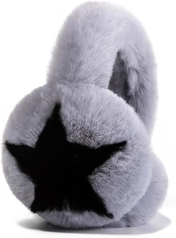Fluffy Earmuffs for Women Chic Star Pattern Ear Covers 2025 Foldable Outdoor Ear Warmers Windproof Plush Headband in Saudi Arabia