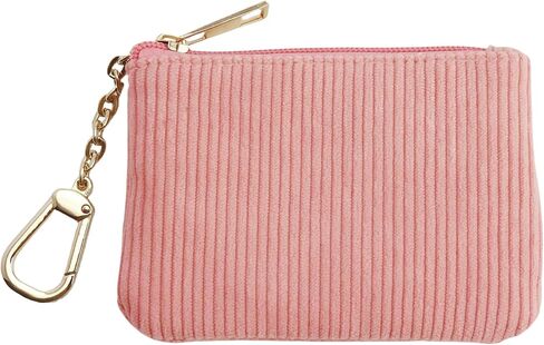Corduroy Keychain Coin Purse – Medium Size Change Purse, Keychain Pouch Wallet for Women and Men (Corduroy Black) in Saudi Arabia
