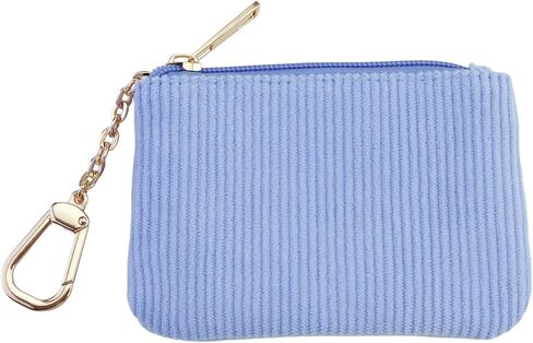 Corduroy Keychain Coin Purse – Medium Size Change Purse, Keychain Pouch Wallet for Women and Men (Corduroy Black) in Saudi Arabia