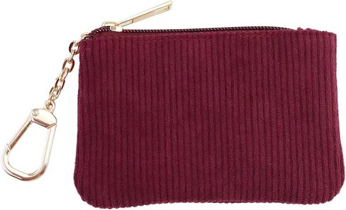 Corduroy Keychain Coin Purse – Medium Size Change Purse, Keychain Pouch Wallet for Women and Men (Corduroy Black) in Saudi Arabia
