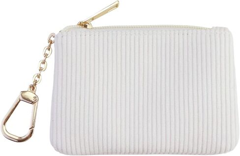 Corduroy Keychain Coin Purse – Medium Size Change Purse, Keychain Pouch Wallet for Women and Men (Corduroy Black) in Saudi Arabia