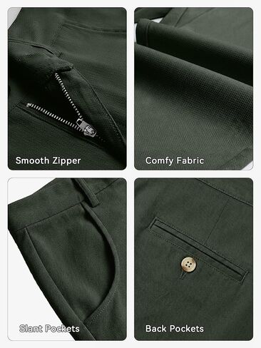 Woenzaia Men's Slim Fit Dress Pants Casual Stretchy Twill Chinos Tapered Skinny Slacks in Saudi Arabia