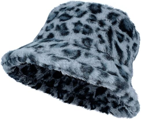 1Pc Leopard Fisherman Hat for Women Warm Bucket Cap with Soft Lining Lightweight Portable Accessory for Outdoor and Indoor Wear in Saudi Arabia