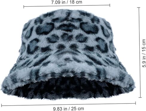 1Pc Leopard Fisherman Hat for Women Warm Bucket Cap with Soft Lining Lightweight Portable Accessory for Outdoor and Indoor Wear in Saudi Arabia