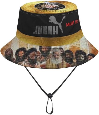The Ultra Mega Collection Disciple's Judah Hat – Faith Statement Bucket Hat with UV Protection, Adjustable Drawstring & Wide Brim for Hiking & Outdoor Activities Black in Saudi Arabia