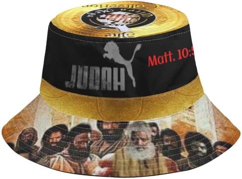 The Ultra Mega Collection Disciple's Judah Hat – Faith Statement Bucket Hat with UV Protection, Adjustable Drawstring & Wide Brim for Hiking & Outdoor Activities Black in Saudi Arabia