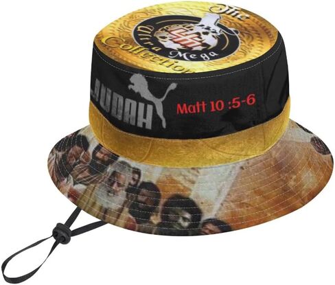 The Ultra Mega Collection Disciple's Judah Hat – Faith Statement Bucket Hat with UV Protection, Adjustable Drawstring & Wide Brim for Hiking & Outdoor Activities Black in Saudi Arabia