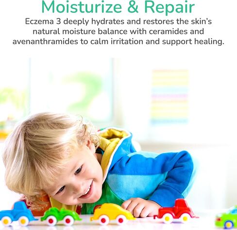 Eczema 3 Ceramide-Rich Skin Barrier Repair Eczema Cream for Kids, Moisturizing, Free of Parabens, Petroleum, Fragrances & Dyes (6 fl oz) in Saudi Arabia