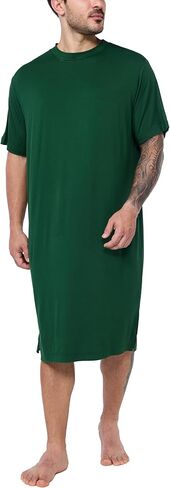 Men's Bamboo Viscose Cooling Nightshirt - Post-Workout Relaxed Sleepwear (Regular/Big & Tall,Chest:50“- 62“) in Saudi Arabia