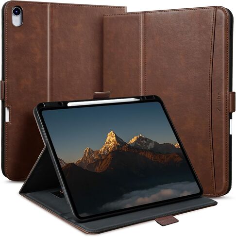 for iPad Air 11 Inch Case M2 2024 (6th Gen), iPad Air 5th/4th Generation Case 10.9" 2022/2020 with Pencil Holder & Pocket & Hand Strap Magnetic PU Leather Stand Cover for iPad Air 5/4,Brown in Saudi Arabia