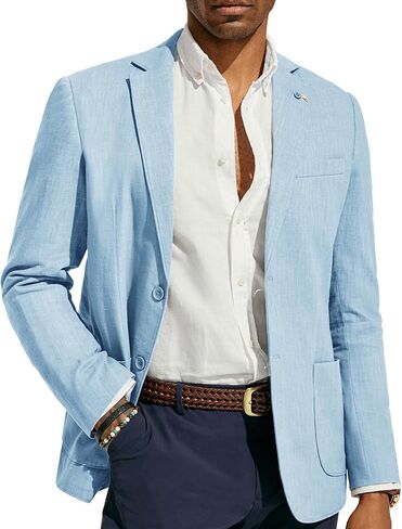 PJ PAUL JONES Mens Casual Blazer Lightweight Linen Sport Coat 2 Button Unlined Suit Jackets in Saudi Arabia