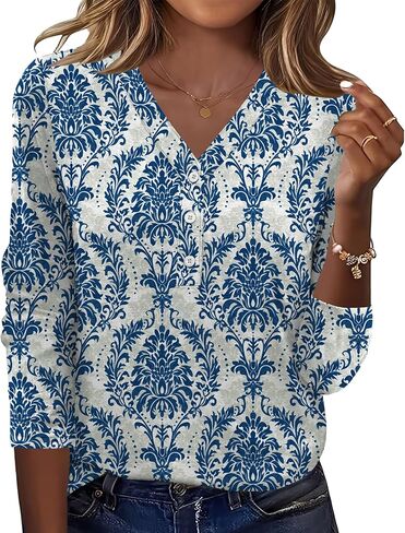 Ivicoer Long Sleeve Shirts for Women V Neck Button Down Blouses Womens Spring Fashion Tops 2026 in Saudi Arabia