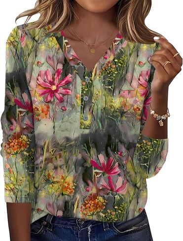Ivicoer Long Sleeve Shirts for Women V Neck Button Down Blouses Womens Spring Fashion Tops 2026 in Saudi Arabia