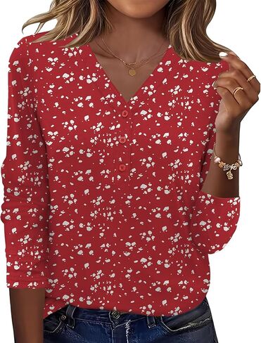 Ivicoer Long Sleeve Shirts for Women V Neck Button Down Blouses Womens Spring Fashion Tops 2026 in Saudi Arabia