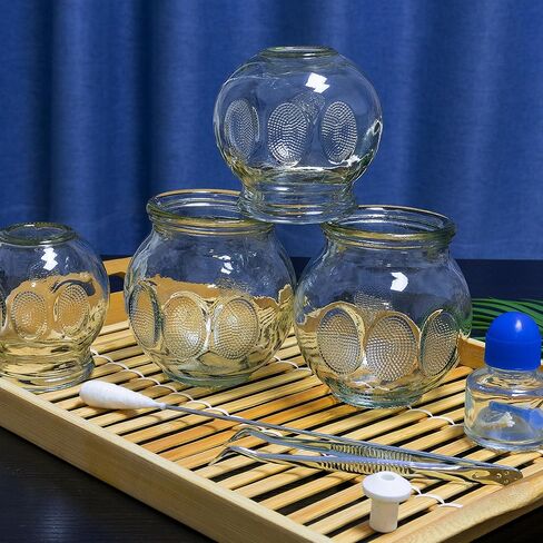 Tenchi 12-Piece Glass Fire Cupping Therapy Set – Professional Chinese Massage Cups for Pain Relief, Myofascial Release, Acupuncture, Muscle Recovery & Cellulite Reduction | Complete Kit in Saudi Arabia