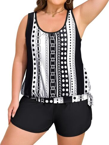 Arolina Blouson Tankini Swimsuits for Women Two Piece Tummy Control Bathing Suit (S-24W) in Saudi Arabia