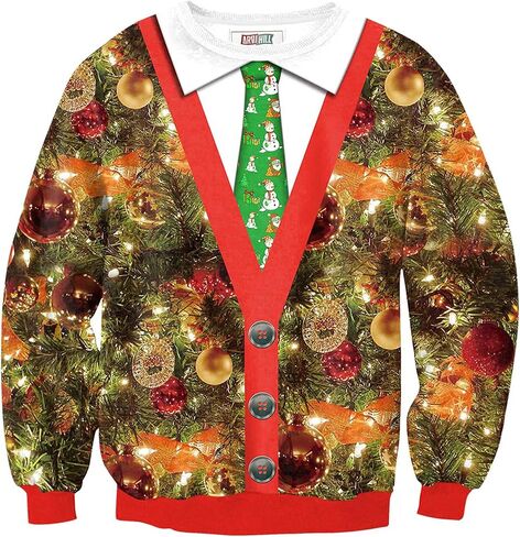 سويت شيرت رجالي من Arvilhill Ugly Christmas مضحك فضفاض مناسب للبالغين لعيد الميلاد بطباعة ثلاثية الأبعاد للعطلات (S-3XL) in Kuwait