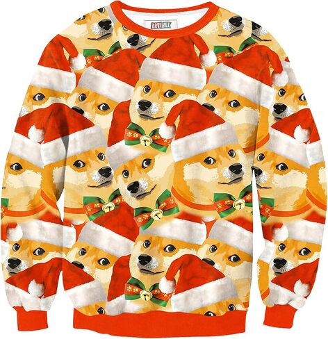سويت شيرت رجالي من Arvilhill Ugly Christmas مضحك فضفاض مناسب للبالغين لعيد الميلاد بطباعة ثلاثية الأبعاد للعطلات (S-3XL) in Kuwait
