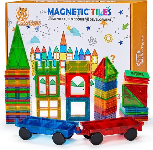 Mangetic Tiles, 100PCS Magnet Building Toys, Magnetic Building Set for Kids, Stacking Blocks, Perfect STEM Toys Gift for Boys and Girls in Kuwait