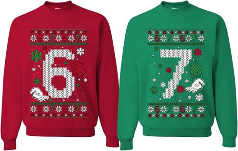 Wild Bobby Ugly Christmas Sweaters for Couples Number 6 7 Funny Meme Adult His Hers Unisex Christmas Holiday Sweatshirts in Kuwait