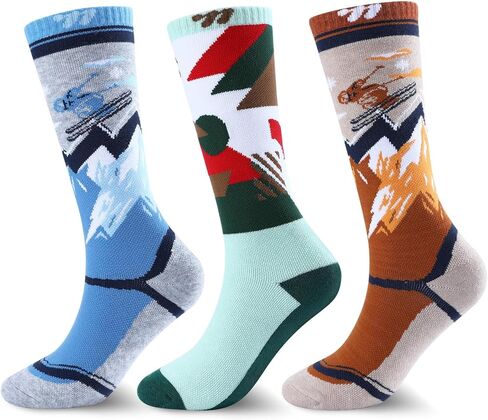 West Biking Kids Merino Wool Ski Socks for Boys Girls Knee High Socks Thermal Winter Warm Snowboard Socks 2 Pairs in Kuwait