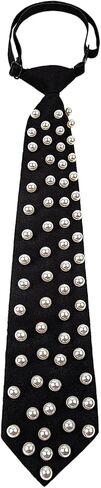 Black Pre-tied Ties with Artificial Pearls Adjustable Uniform Neckties Elegant Neckwear for Party Prom Banquet Date in Saudi Arabia
