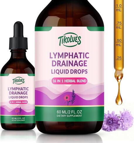 Lymphatic Drainage Drops | Organic Lymphatic Cleanse Immune Support Supplement | Lymphatic Support with Echinacea & Elderberry | Herbal Blend | Non-GMO | 2 Fl Oz in Saudi Arabia