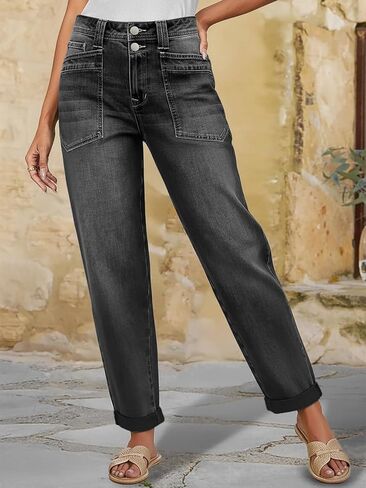 Flamingals Mid Rise Straight Leg Pants Women Stitch Detailing Workout Dressy Cropped Pants Spring Summer Trendy in Saudi Arabia