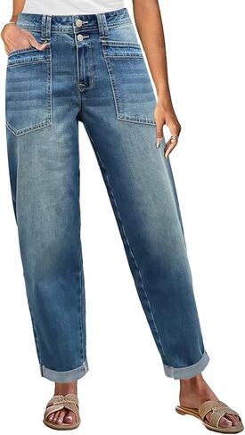 Flamingals Mid Rise Straight Leg Pants Women Stitch Detailing Workout Dressy Cropped Pants Spring Summer Trendy in Saudi Arabia