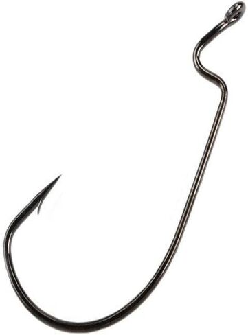 Mustad Ultra Lock Soft Plastics, Wide Gap, Z-Bend Offset 3/0, Black Nickel in Saudi Arabia