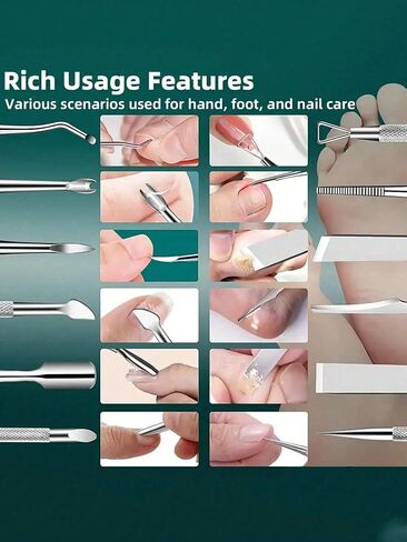 Ultimate 10-in-1 Medical Pedicure Set - Professional Stainless Steel Foot File, Callus Remover & Nail Care Tools with Portable Case in Saudi Arabia