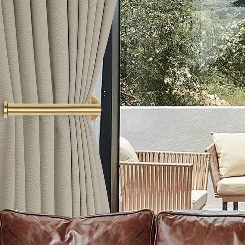 Yagoo 4 Pcs Adhesive Curtain Holdbacks，Screw-in Curtain Tie Backs Curtain Holders Tiebacks Curtain Hooks for Wall Mounted Curtain Pull Backs for Home Decor Drapes (4, Gold) in Saudi Arabia