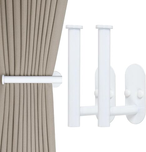 Yagoo 4 Pcs Adhesive Curtain Holdbacks，Screw-in Curtain Tie Backs Curtain Holders Tiebacks Curtain Hooks for Wall Mounted Curtain Pull Backs for Home Decor Drapes (4, Gold) in Saudi Arabia