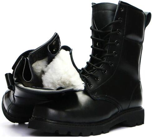 Men's Combat Boots，High-Tops Steel Head Steel Bottom Military Boots Outdoor Security Militarytactical Boot,Black A-36 in Saudi Arabia