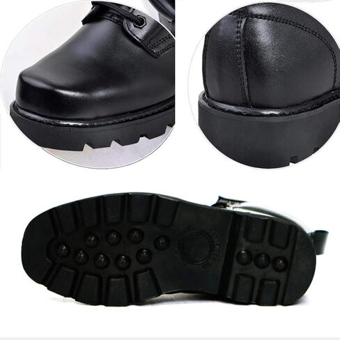 Men's Combat Boots，High-Tops Steel Head Steel Bottom Military Boots Outdoor Security Militarytactical Boot,Black A-36 in Saudi Arabia