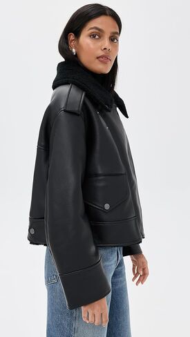 UGG Womens Finnian Luxefluff Moto Jacket in Saudi Arabia