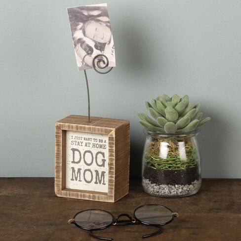 Primitives by Kathy 39005 Inset Photo Holder Block, 3" x 3.50", Stay at Home Dog Mom in Saudi Arabia