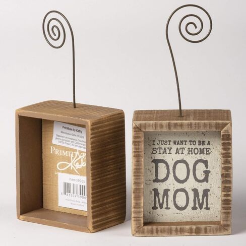 Primitives by Kathy 39005 Inset Photo Holder Block, 3" x 3.50", Stay at Home Dog Mom in Saudi Arabia