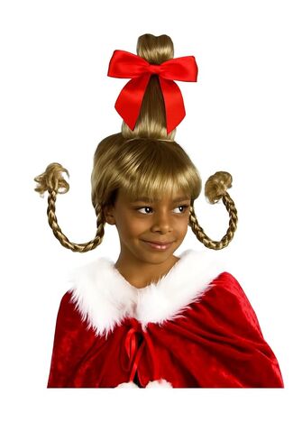 مجموعة My Cosplay Wigs Cindy Lou Who شعر مستعار وعباءة حمراء - زي عيد الميلاد مع شعر مستعار مجدول وقوس أحمر ورأس سانتا لحفلات العطلات والحفلات التنكرية in Kuwait