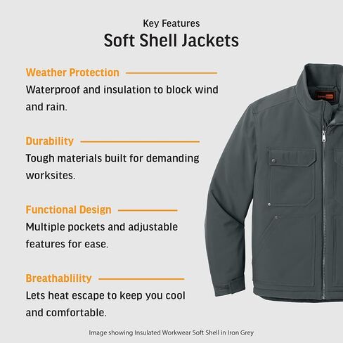 CornerStone Unisex Insulated Workwear Soft Shell Jacket | Water & Wind Resistant Coat for Men & Women with Multiple Pockets in Saudi Arabia