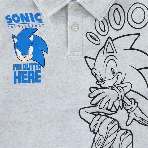 قميص بولو للرجبي بأكمام طويلة للأولاد من SEGA Sonic The Hedgehog للأطفال الكبار in Saudi Arabia