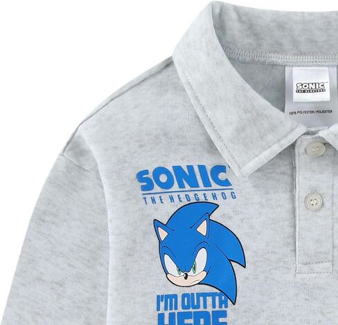 قميص بولو للرجبي بأكمام طويلة للأولاد من SEGA Sonic The Hedgehog للأطفال الكبار in Saudi Arabia