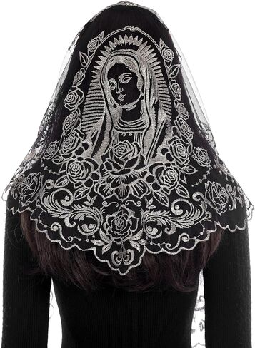 Lace Church Catholic Veil for Women, Religious Chapel Mantilla Veil for Latin Mass Head Covering for Prayer in Saudi Arabia